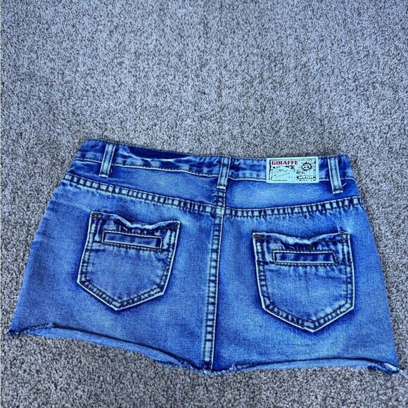 ❌SOLD❌ Giraffe Y2K Denim Micro Mini Skirt - Picture 4 of 9